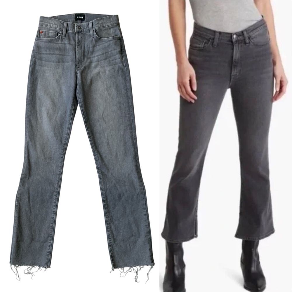 HUDSON Jeans Blair High Rise Straight Crop Gray Size 27